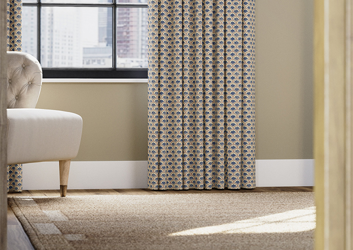 Land & Shore Dawn, Blue Red - Made to Measure Curtains - Image 5